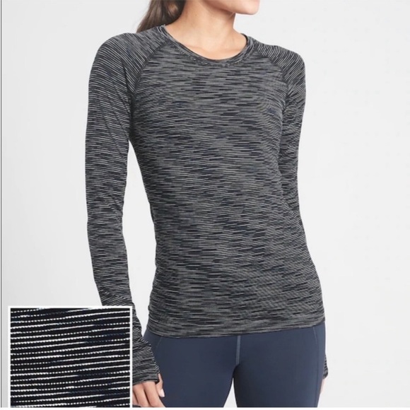 Athleta Tops - Athleta • Momentum Spacedye Long Sleeve Athletic Top Size Large Fitted Gym Wear